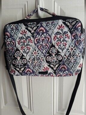 Vera Bradley Quilted Laptop Bag in Black, Pink, Purple.